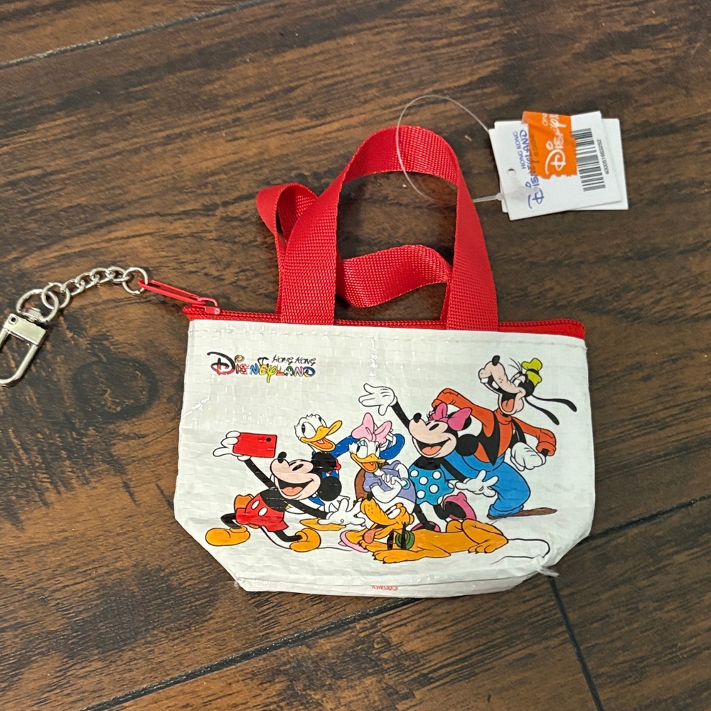 HONG KONG DISNEYLAND  exclusive Mini Character Mini Tote Wristlet Keychain